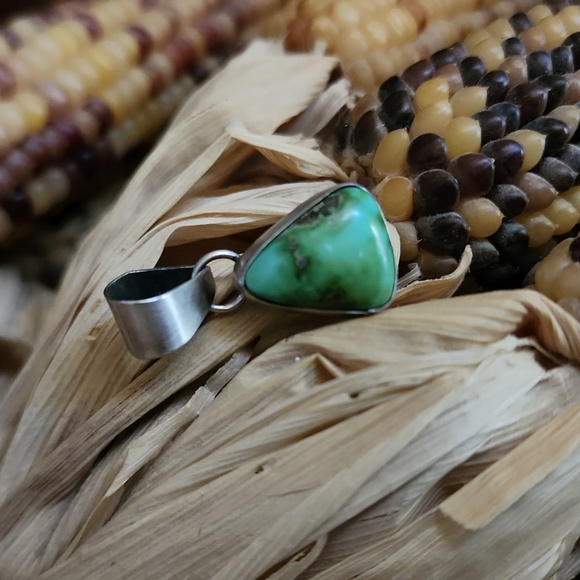 NWOT Native American Navajo Sonoran Gold Turquoise Pendant  💚💛🤎 - Picture 10 of 10